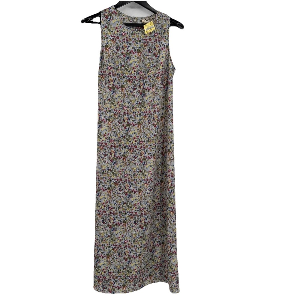 Tickets Vtg 90s Maxi Dress Blue Red Yellow Floral Grandmacore Edgy Y2K Retro NEW